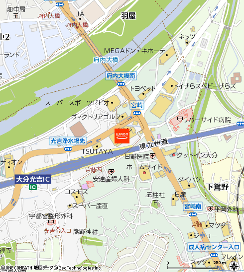 イオン光吉店付近の地図